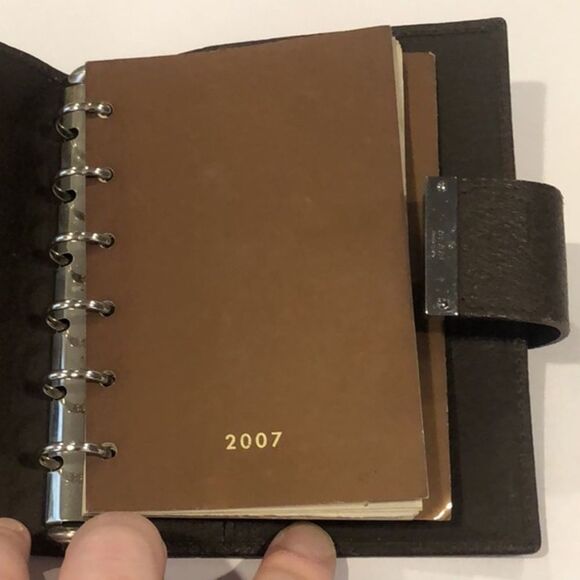 M GUCCI MONOGRAM Leather Canvas Agenda Binder Passport Holder Credit Card Wallet - Picture 14 of 17